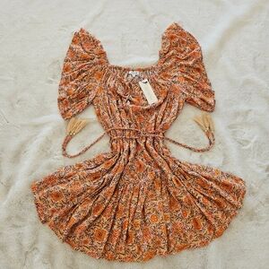 Rachel Zoe Floral Off-Shoulder Spring Dress Boho Cowgirl Sheek